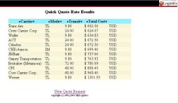 Quick Quote Rate Results